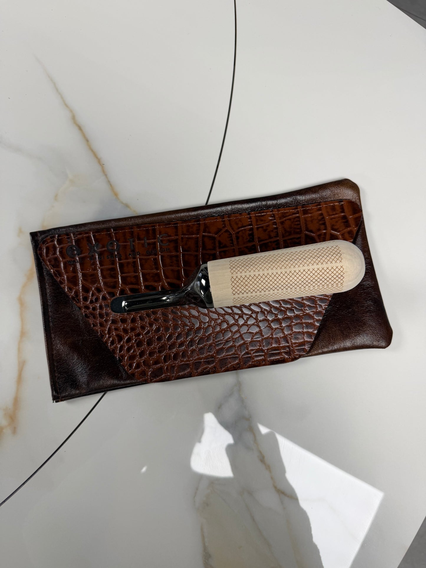 Brown Crocodile Leather Sleeve
