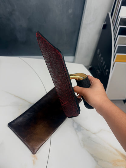 Red Crododile Leather Sleeve