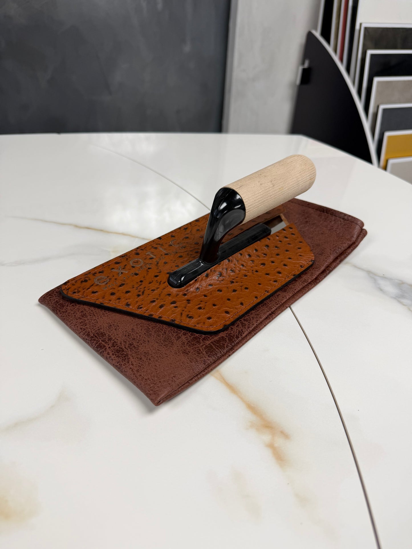 Brown Ostrich Trowel Sleeve