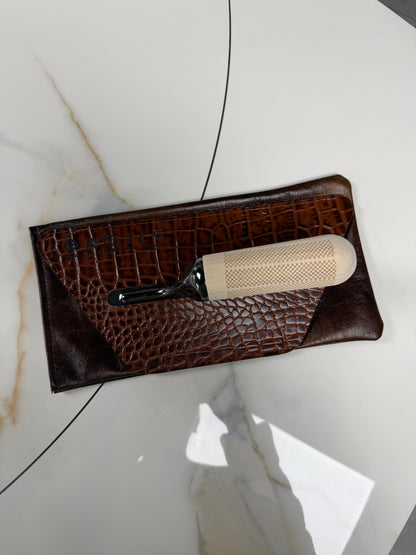 Brown Crocodile Leather Sleeve
