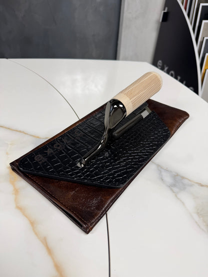 Black Crocodile Leather Sleeve
